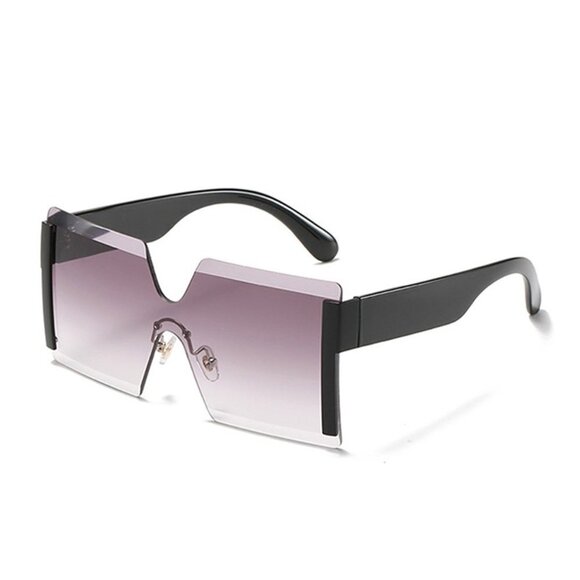 NEW Bold Geometric Rectangular Fashion Sunglasses With Case - Picture 1 of 16